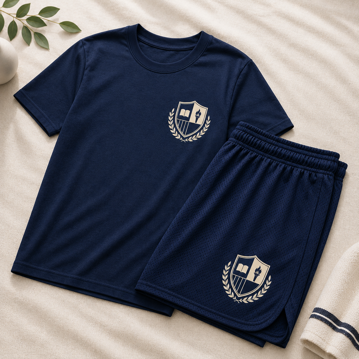 Custom full PE kit with school crest