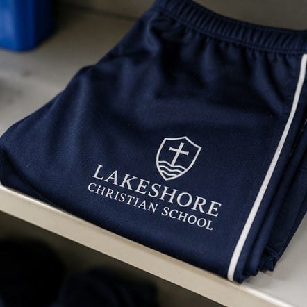 School PE uniforms with logo